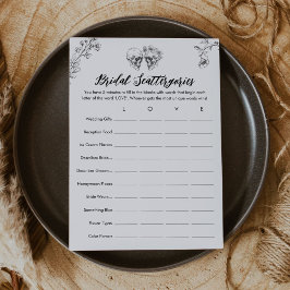 Gothic Scattergories Brautparty Game Card Einladung