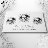 Gothic-Schädel-Blumen-Halloween Fußmatte