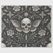 Gothic-Schädel-Blumen-Himmelsmuster (1) Geschenkpapier (Flach)