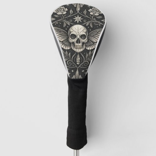 Gothic-Schädel-Blumen-Himmelsmuster (1) Golf Headcover (Vorderseite)