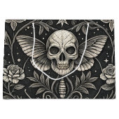 Gothic-Schädel-Blumen-Himmelsmuster (1) Große Geschenktüte (Vorderseite)