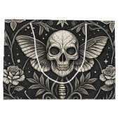 Gothic-Schädel-Blumen-Himmelsmuster (1) Große Geschenktüte (Rückseite)