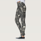 Gothic-Schädel-Blumen-Himmelsmuster (1) Leggings (Links)