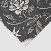 Gothic-Schädel-Blumen-Himmelsmuster (1) Seidenpapier (Detail)