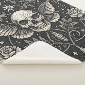Gothic-Schädel-Blumen-Himmelsmuster (1) Sherpadecke (3/4)