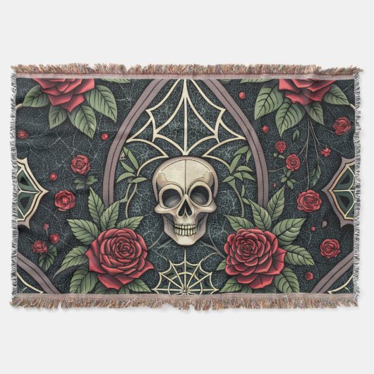 Gothic-Schädel-Blumen-Himmelsmuster (3) Decke (Vorderseite)