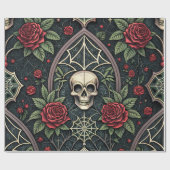 Gothic-Schädel-Blumen-Himmelsmuster (3) Geschenkpapier (Flach)