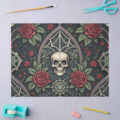 Gothic-Schädel-Blumen-Himmelsmuster (3) Seidenpapier (Basteln)