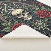 Gothic-Schädel-Blumen-Himmelsmuster (3) Sherpadecke (3/4)