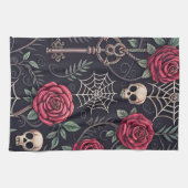 Gothic-Schädel-Blumen-Himmelsmuster (4) Geschirrtuch (Horizontal)