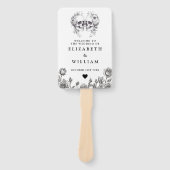 Gothic-Schädel-Blumen-Hochzeitsprogramm Fächer (Vorderseite)