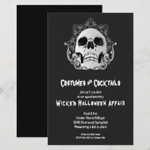 Gothic-Schädel Budget-Halloween-Einladungen