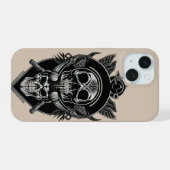 Gothic-Schädel-Design iPhone 15 Hülle (Rückseite (Horizontal))