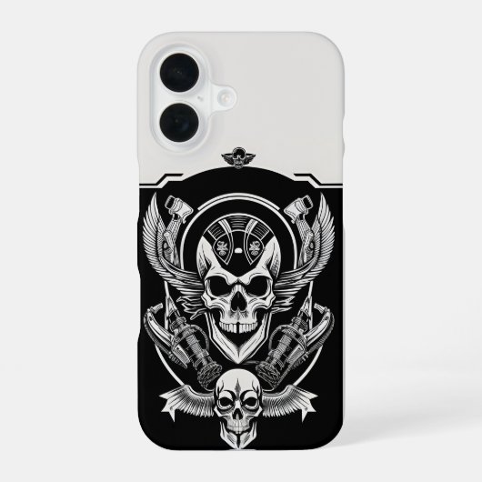 Gothic-Schädel-Design iPhone 16 Hülle (Rückseite)