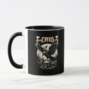 Gothic-Schädel-F-Caw-F-Krähe-Erwachsenen-Humor-Gra Tasse