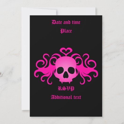 Gothic-Schädel-Geburtstag Einladung (Rückseite)