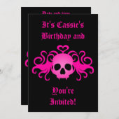 Gothic-Schädel-Geburtstag Einladung (Vorne/Hinten)