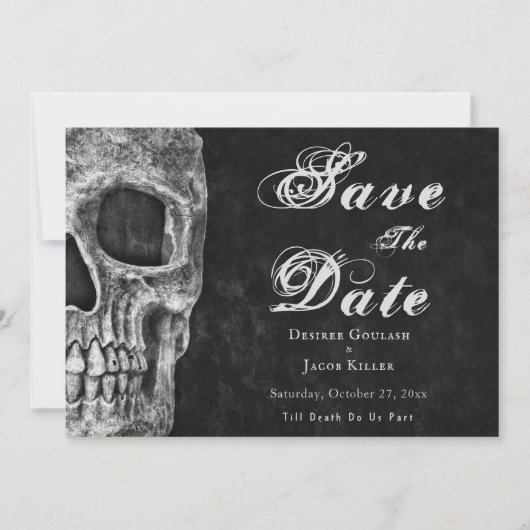 Gothic Schädel Hallowedding Save The Date (Vorderseite)