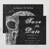 Gothic Schädel Hallowedding Save The Date (Vorne/Hinten)