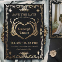 Gothic-Schädel-Halloween-Retro-Save-the-Date-Karte