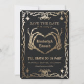 Gothic-Schädel-Halloween-Retro-Save-the-Date-Karte Save The Date (Vorderseite)