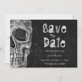 Gothic-Schädel Halloween Save The Date (Vorderseite)
