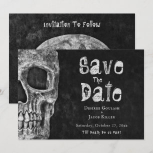 Gothic-Schädel Halloween Save The Date