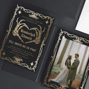 Gothic-Schädel-Hochzeit Retro-Hochzeitseinladung Einladung