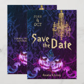 Gothic-Schädel-Hochzeit Save The Date (Vorne/Hinten)