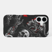 Gothic-Schädel iPhone 16 Hülle (Rückseite (Horizontal))