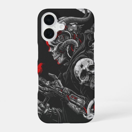Gothic-Schädel iPhone 16 Hülle (Rückseite)