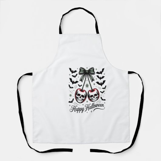 Gothic-Schädel-Kirsche Halloween Schürze (Vorderseite)