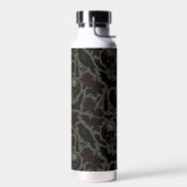 Gothic-Schädel, Krähen & Rosen-Muster Trinkflasche (Links)