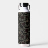 Gothic-Schädel, Krähen & Rosen-Muster Trinkflasche (Vorne)