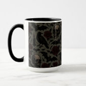 Gothic-Schädel, Krähen und Rosen-Muster Tasse (Links)