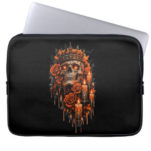 Gothic-Schädel-Krone Halloween-Dunkle Rosen Grusel Laptopschutzhülle