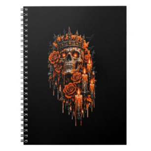 Gothic-Schädel-Krone Halloween-Dunkle Rosen Grusel Notizblock