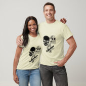 Gothic-Schädel mit Blumenmuster T-Shirt (Unisex)