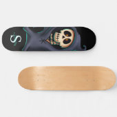 Gothic-Schädel-Monogramm-Thema Skateboard (Horizontal)
