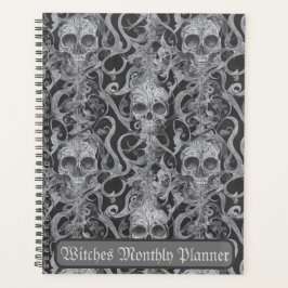 Gothic-Schädel-Muster-Hexen-Monatsplaner  Planer