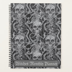 Gothic-Schädel-Muster-Hexen-Monatsplaner Planer