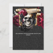 Gothic Schädel Rose Piraten Kinder Erwachsene Lede Einladung (Rückseite)