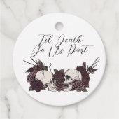 Gothic Schädel & Rose Rund Geschenkanhänger (Vorderseite)