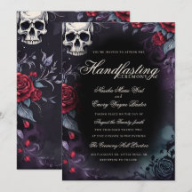 Gothic Schädel & Rosen Lila Schwarze Handfasting