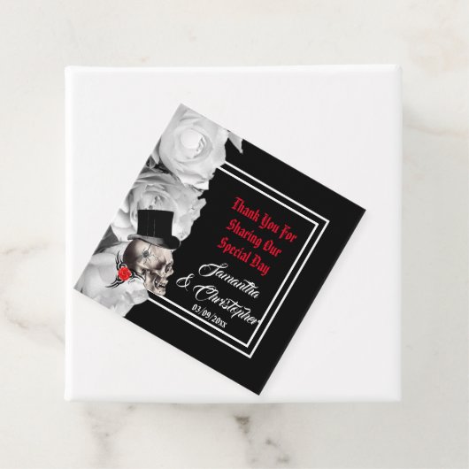 Gothic Schädel schwarz Danke Hochzeit Geschenkanhänger (Beispiel)