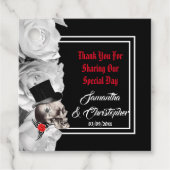Gothic Schädel schwarz Danke Hochzeit Geschenkanhänger (Vorderseite)