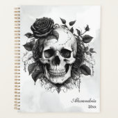 Gothic-Schädel & schwarze Rosen Planer (Vorderseite)