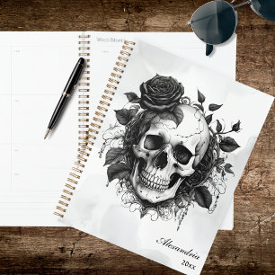 Gothic-Schädel & schwarze Rosen Planer