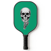 Gothic-Schädel-Skelett-Hand Schwarz und Weiß.