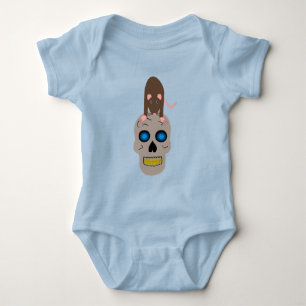 Gothic-Schädel und Ratte Halloween Baby Strampler